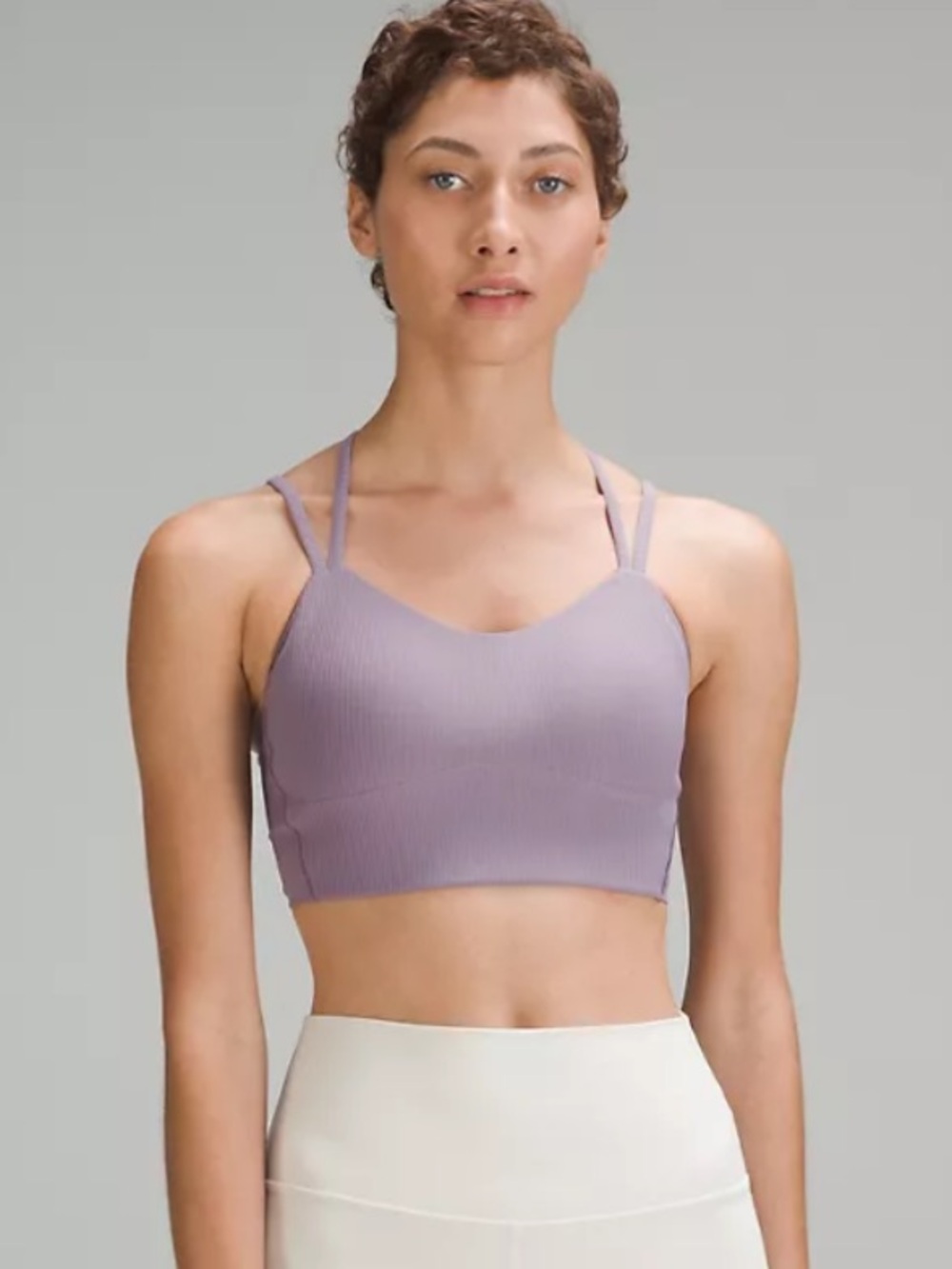 lululemon athletica Ribbed Double-Strap Bralette in Lavender